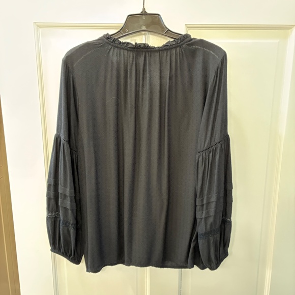 Liverpool Black size M tie front popover blouse - Picture 7 of 9